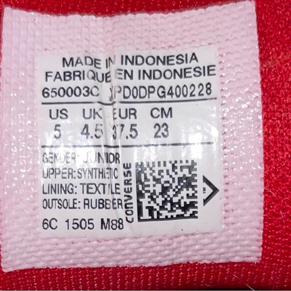 Kids White Converse Synthetic Leather Slip on No Tie Shoes Youth Size 5 - Picture 11 of 11